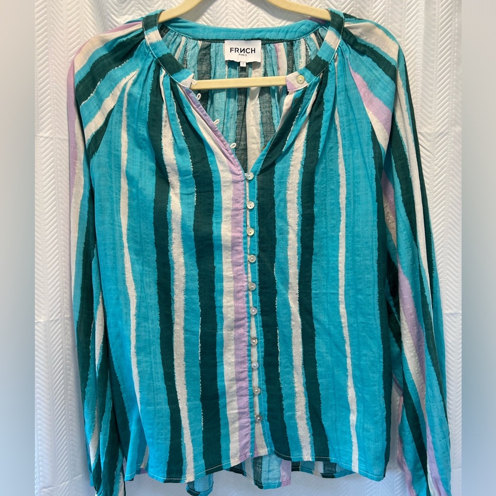 Frnch Paris Striped Button down Small